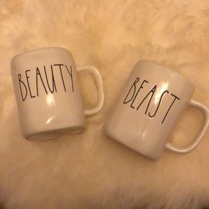 Rae Dunn Beauty & Beast mugs